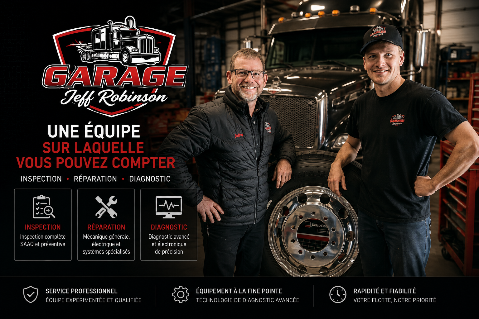 L'équipe de Garage Jeff Robinson dans l'atelier